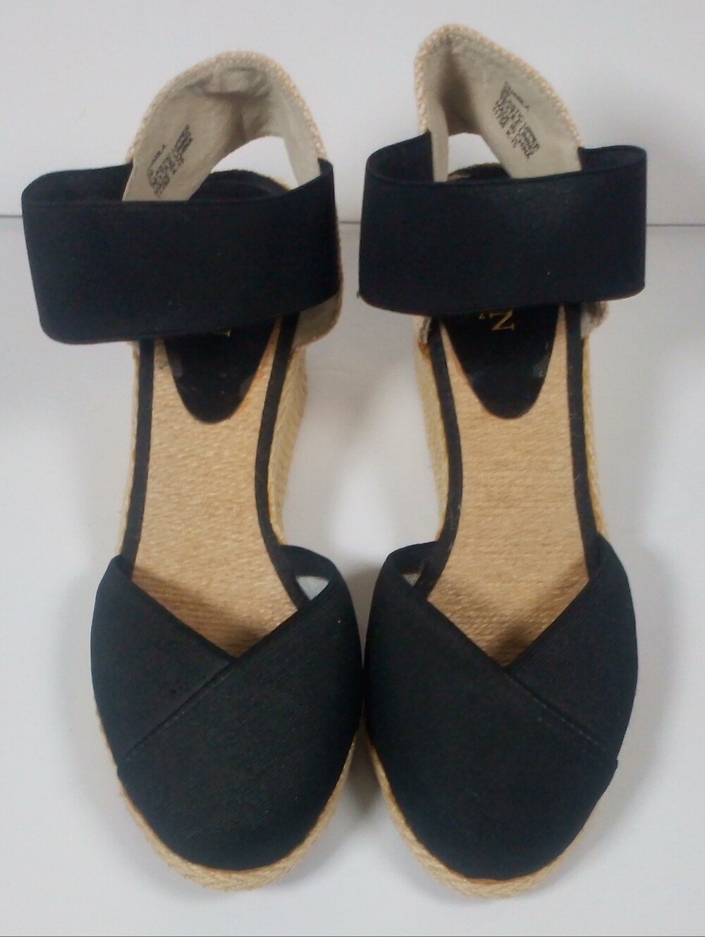 Lauren Ralph Lauren Charza Espadrille Wedge Sandals Womens 9B Black Elastic